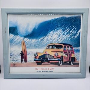 Buttercup Buick by American Artist Scott Westmoreland Framed Art Print Woody Car